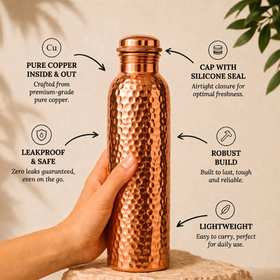 Copper Water Bottle – MyKopra™ | Naturally Purified Water, Plastic-Free